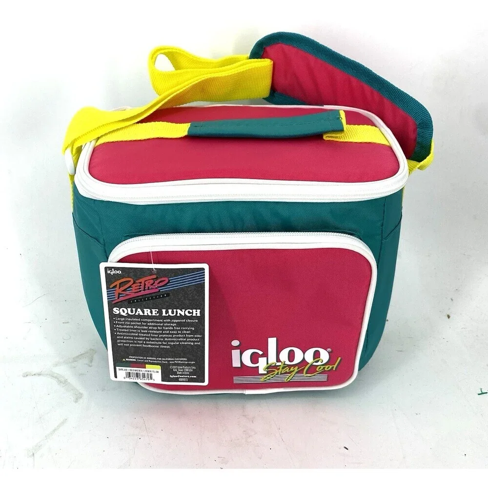 Igloo 00065479 Cooler Bag Retro Square Lunch Insulated Soft Shell Beach Cooler